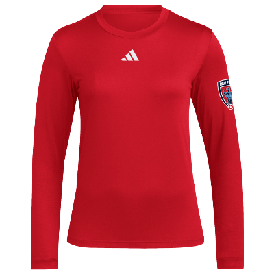 L/S Pregame Tee - Red/White Image (40436)