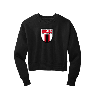 Women's Fleece Cropped Crew - Black Image