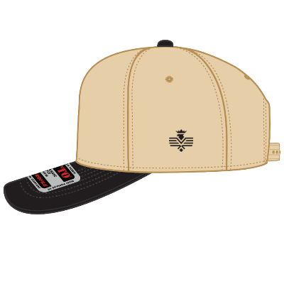 CUSC 5 Panel Mid Profile Baseball Cap - Black/Natural Image (42902)