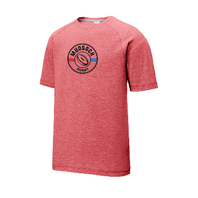 Posicharge Tri-Blend Wicking Raglan Tee - TRUE RED HEATHER Image
