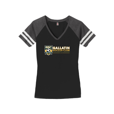 Women's Game V-Neck Tee - Black/Charcoal Image