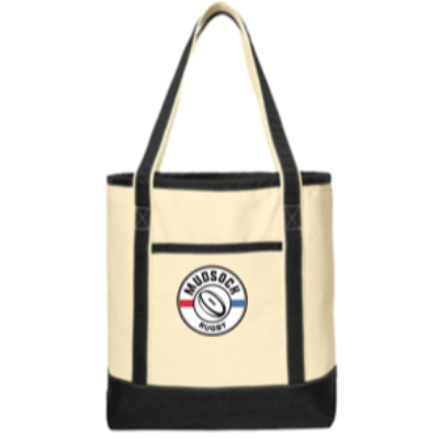 Cotton Canvas Boat Tote - Natural/Black Image