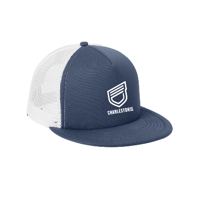 Flat Bill Snapback Trucker Hat - New Navy Image