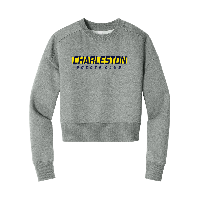Women's Fleece Cropped Crew - Heathered Steel Image