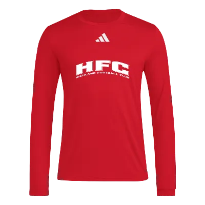 L/S Pregame Tee - Red/White Image