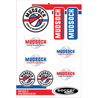 MUDSOCK GIRLS BASKETBALL STICKER SET Image