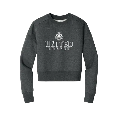 Women's Fleece Cropped Crew - Heathered Charcoal Image