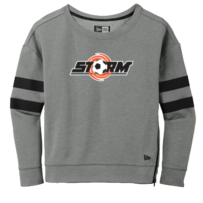 Ladies Tri-Blend Fleece Varsity Crew- Shadow Grey Heather Image