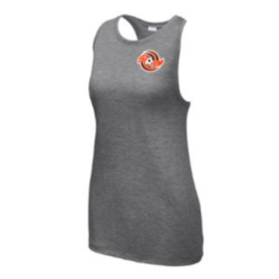 Ladies Posicharge Tri Blend Wicking Tank-Dark Grey Heather Image