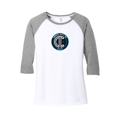 Women's Perfect Tri 3/4 Sleeve Raglan Tee - Grey Frost/White Image