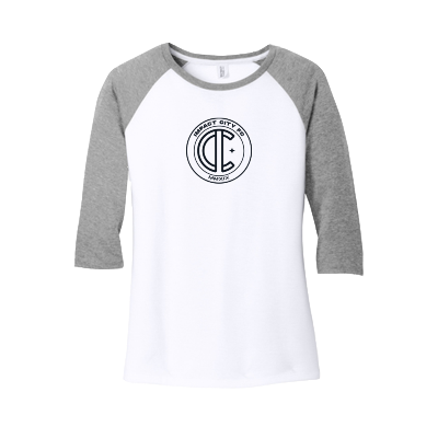 Women's Perfect Tri 3/4 Sleeve Raglan Tee - Grey Frost/White Image