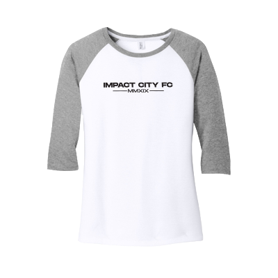 Women's Perfect Tri 3/4 Sleeve Raglan Tee - Grey Frost/White Image