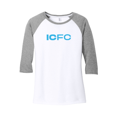 Women's Perfect Tri 3/4 Sleeve Raglan Tee - Grey Frost/White Image