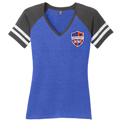 Women's Game V-Neck Tee - Royal/Charcoal Image