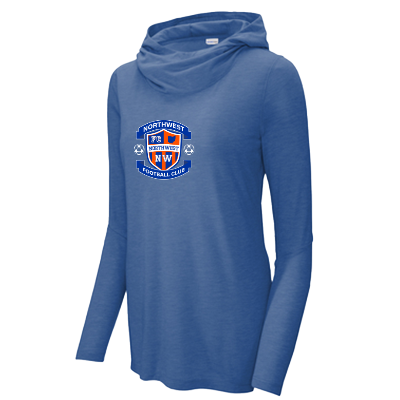 Ladies PosiCharge Tri-Blend Wicking Long Sleeve Tee-Royal Image
