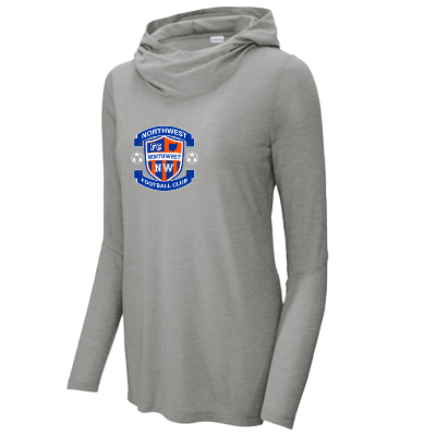 Ladies PosiCharge Tri-Blend Wicking Long Sleeve Tee-Lt Grey Image